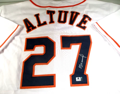 Jose Altuve / Autographed Houston Astros White Custom Baseball Jersey / COA
