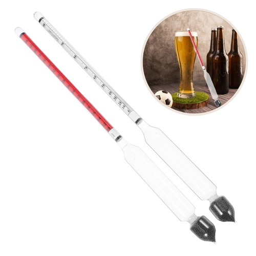2 Pcs Alcohol Tester Hydrometer Dual Scale For Wine Beer And Liquor Measurement