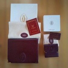 Cartier Must de Cartier Handbag and Kiss Lock Wallet Set Bordeaux Leather Box