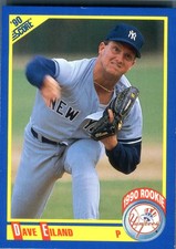 1990 Score Dave Eiland #652 RC Rookie Card New York Yankees MLB Baseball Pitcher. rookie card picture