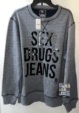 NWT BRAND NEW RARE: PRPS Mens CrewNeck Long Sleeve Sweatshirt Grey Size XXL 265