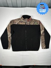 Mossy Oak RealTree Camo Fleece Zip Up Jacket Jumper Black Size L