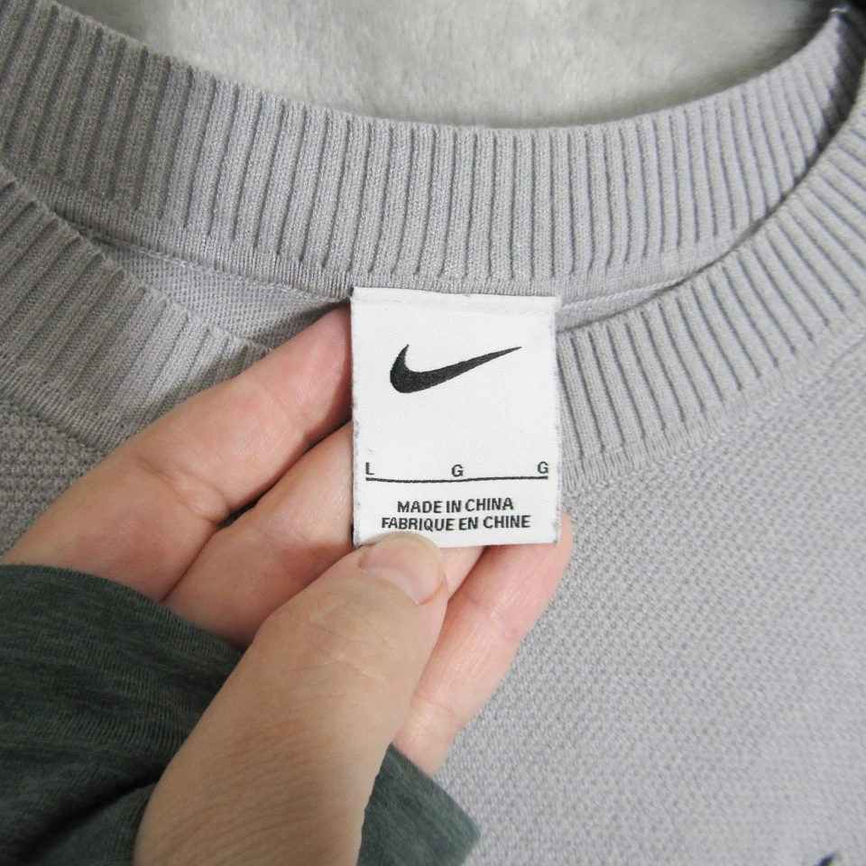 Suéter Nike Tiger Woods Grande Para Hombre Cuello Redondo Manga Larga Gris Golf Foto 3 de 4