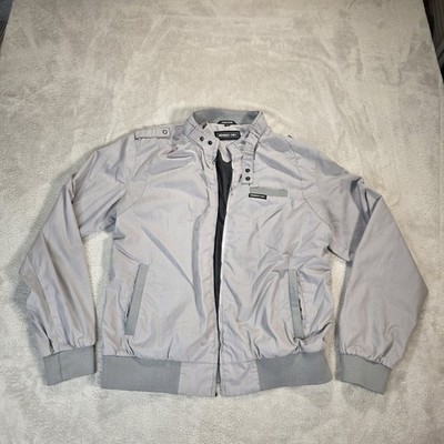 Vintage Members Only Iconic Racer Jacket Mens Medium Gray Bomber No Zipper