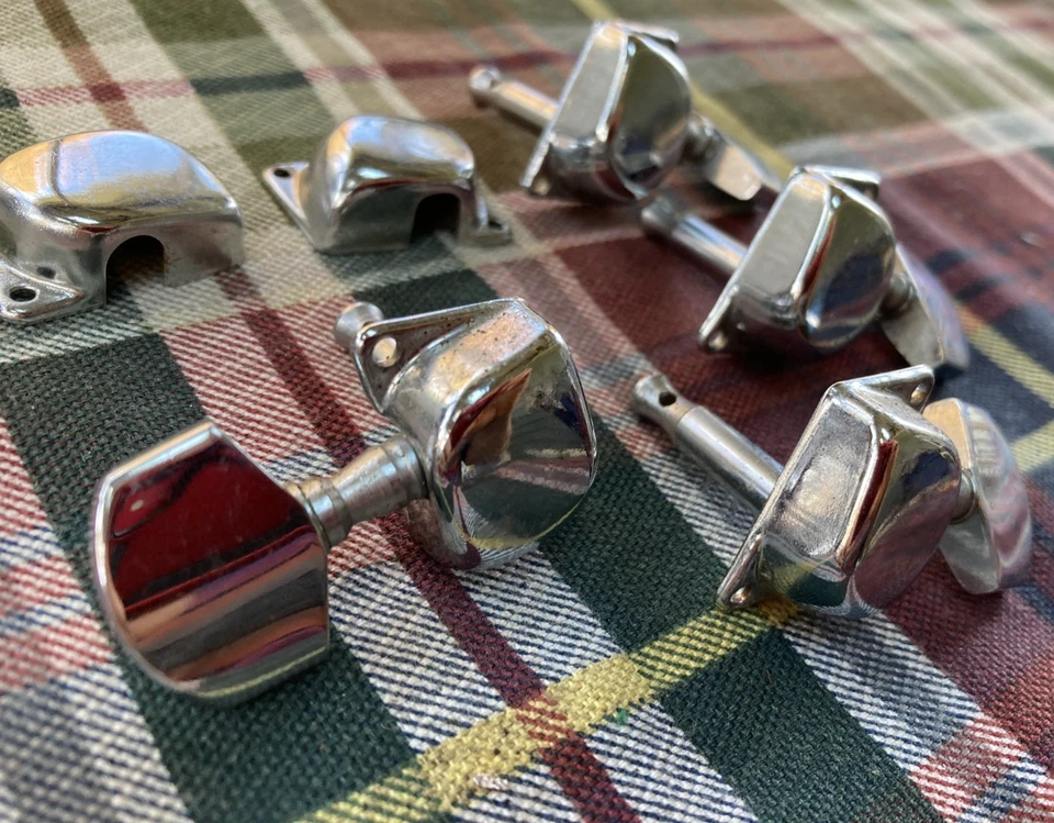 Juego parcial de afinadores de guitarra vintage de Japón, respaldo ~ Teisco Foto 3 de 4