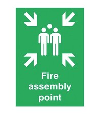 Fire Assembly Point Sign, Solid Plastic, Large A3 Size, 420mm x 297mm - Free P&P