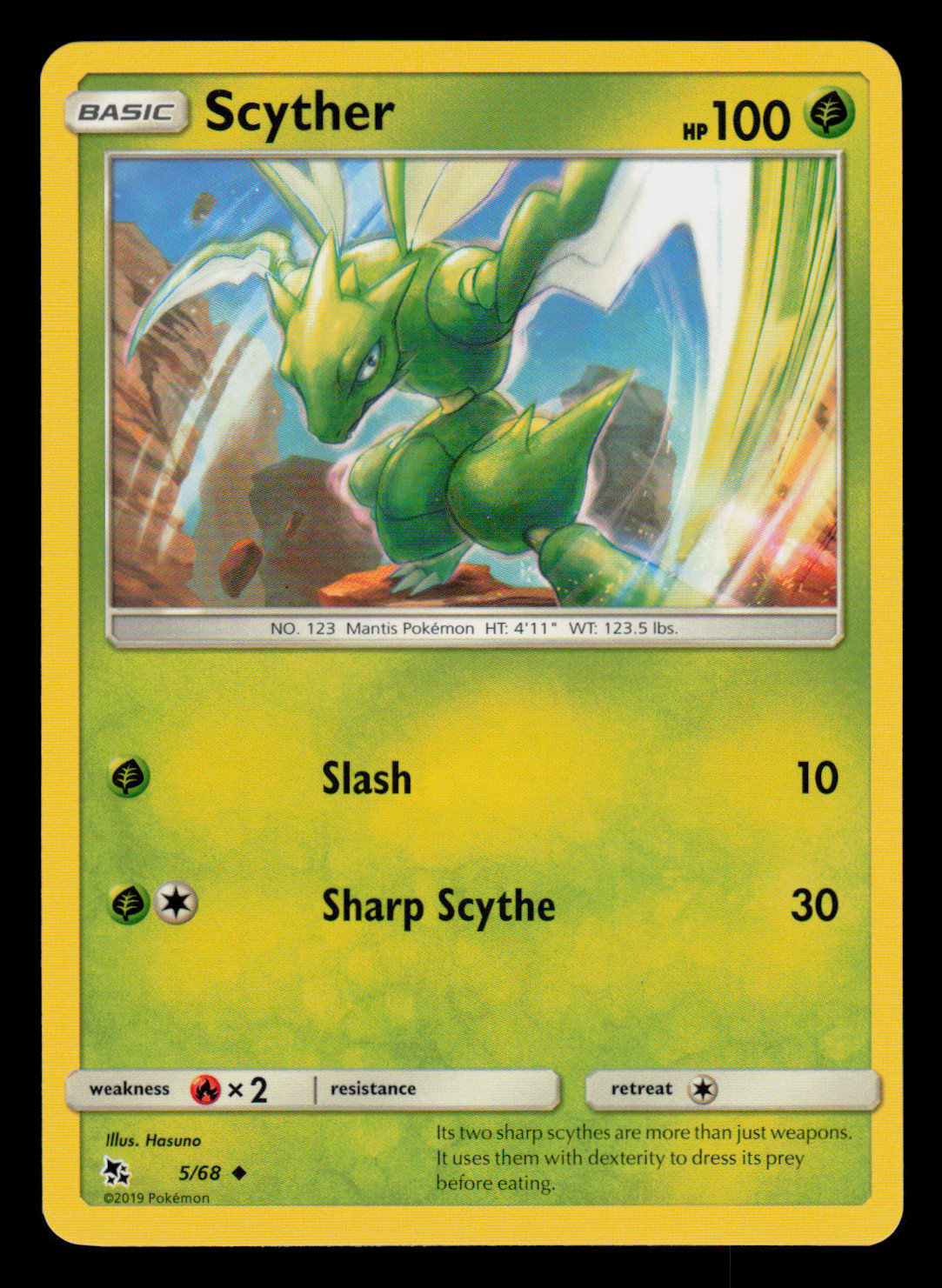 NM - Pokemon Scyther 5/68 Hidden Fates Uncommon