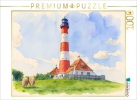 Puzzle Calvendo Phare De Westheversand | 1000 PièCes, Format Assemblé 64 × 48 Cm