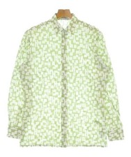 HERMES Casual Shirts GreenxWhite Patterned 39 Approx. M 2200662803133