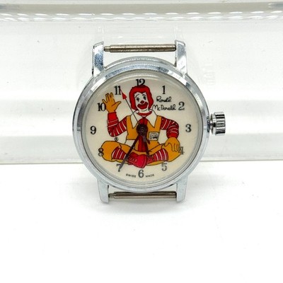 Vintage Ronald McDonald Promo Watch Head Swiss Made Mechanical Stainless Steel