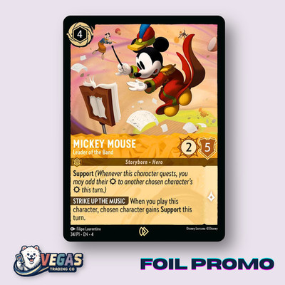 Mickey Mouse Leader of the Band 34/P1 Foil Promo Ursula's NM Disney Lorcana DLPC