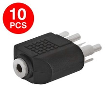 10 Pack 3.5mm Stereo Female Jack to 2 RCA Male Plug Audio Adapter 2-Way Splitter