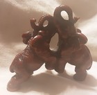 Vintage Cinnabar Raised Trunk Sparring Elephants — photo 9