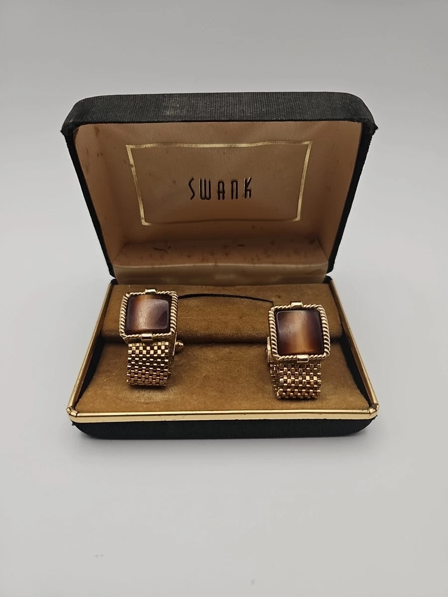 Boutons De Manchette Vintage Années 70 - Style "wrap Around" En Or, Occasion En Bon état