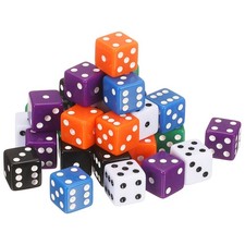 36pcs Green/Orange/White/Black/Purple/Blue Acrylic Dice 19mm Game Dice for Party