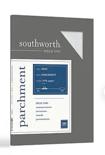 Southworth Parchment Specialty Multipurpose Paper. 8.5" x 11"Gray 100/Box - 第 5/5 張圖片