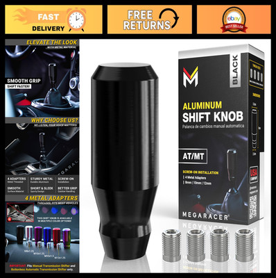 Premium Black Shift Knob - 4 Adapters for 4/5/6 Speed Manual & Auto, JDM Style
