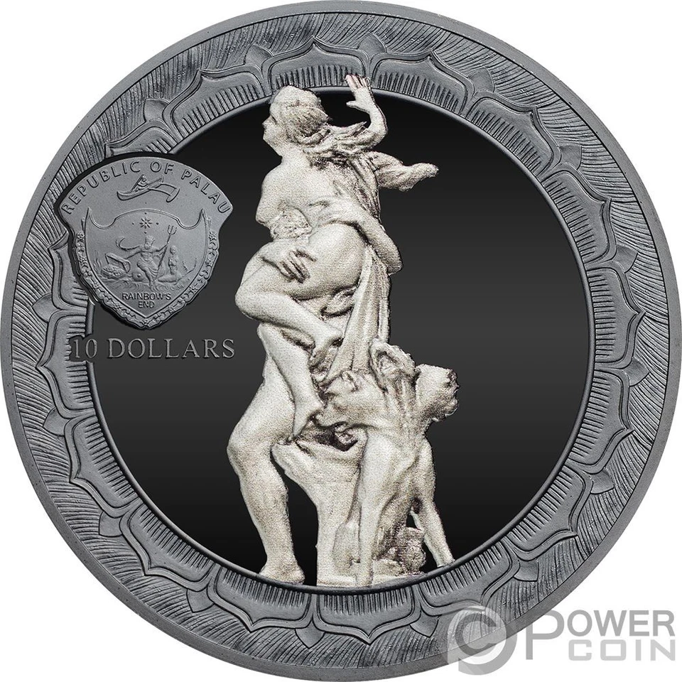 RAPE OF PROSERPINA Eternal Sculptures 2 Oz Silver Coin 10$ Palau 2018 - Image 2 of 4