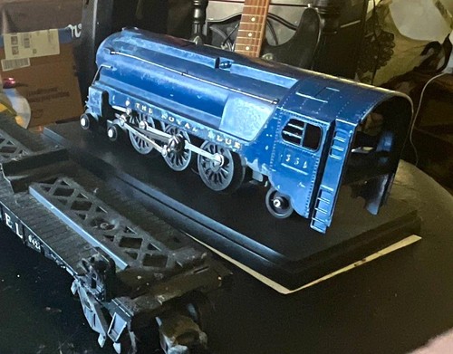 Locomotora de vapor Lionel calibre O The Royal Blue Blue 4924 con Flatcar 6424 | Condition: Used