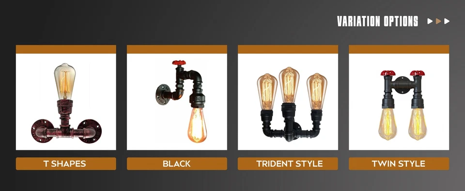Industrial Water Pipe Wall light