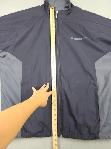 General Dynamics Jacket Mens XL Blue Windbreaker Full Zip Info Tech G1576GD4 image 9