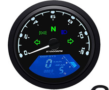 Digital Motorcycle Speedometer Gauge Odometer Tachometer 12000rpm 199 Kmh Mph