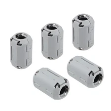 13mm Ferrite Cores Ring Clip-On RFI EMI Noise Suppression Cable Clip, Grey 5pcs