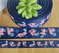 7/8 or 1.5"  1 YD Axolotl Grosgrain Ribbon Axolotl Pet Stuffed Animal Hair Bow