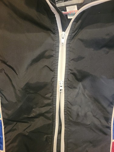 Vintage Artic Cat Articwear Snowmobile Suit sz Medium Zippers Black w/stripes - Picture 7 of 10