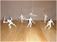 Pirates Playset Figures, Off-white Plastic, 54mm 6PC, Ideal.