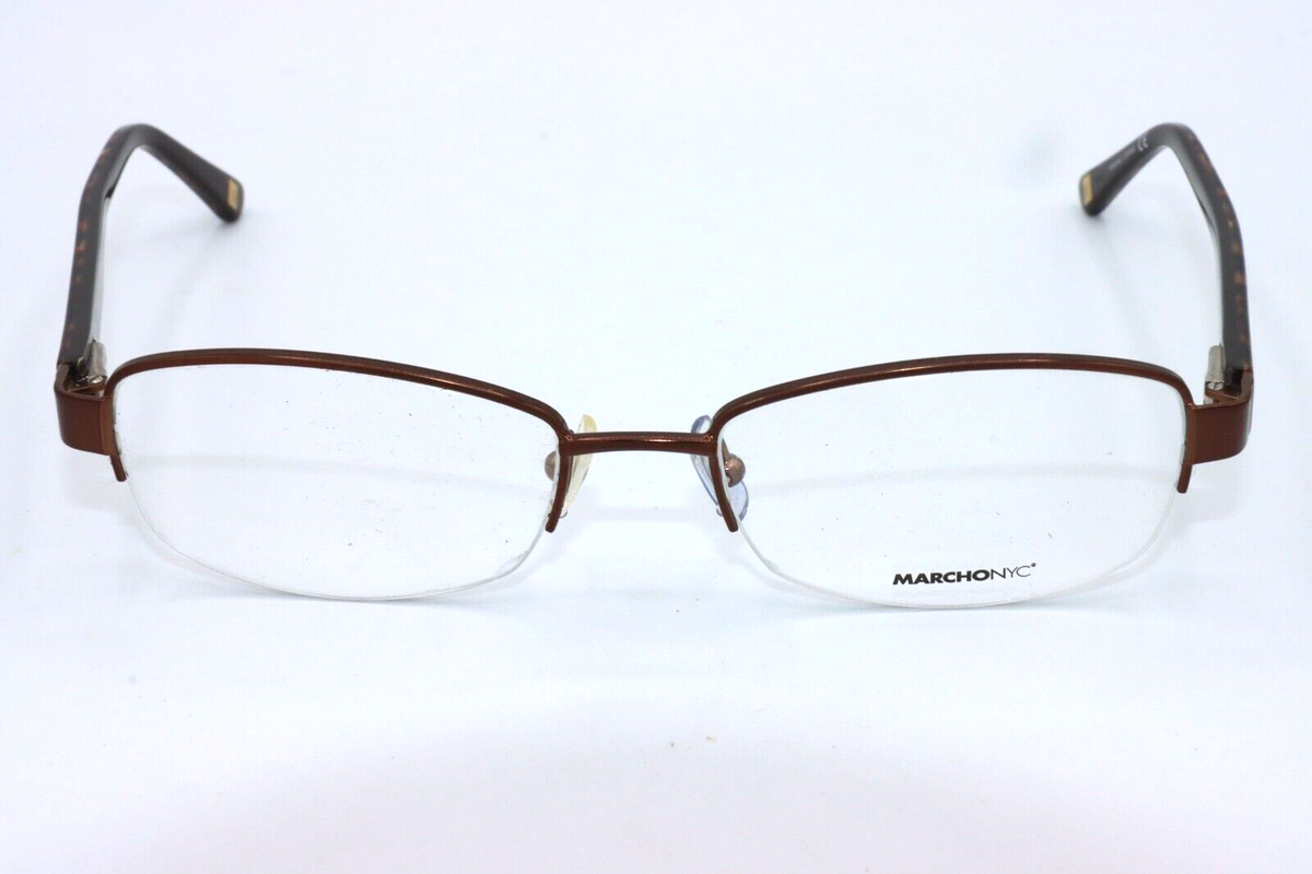 Marchon Nyc Tammany 210 Brown Authentic Eyeglasses 53-18-135 Marchon NYC Eyeglasses Frame TAMMANY 210 Satin Brown  main image 3