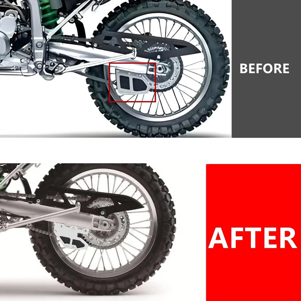 US 3D CNC SILVER Chain Guard Guide Cover For Kawasaki KLX300 KLX300R KLX300SM - Image 2 of 4