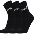 FILA Cushioned Athletic Crew Socks Black 3-Pair Shoe Men SZ 6-12 Sock Size 10-13