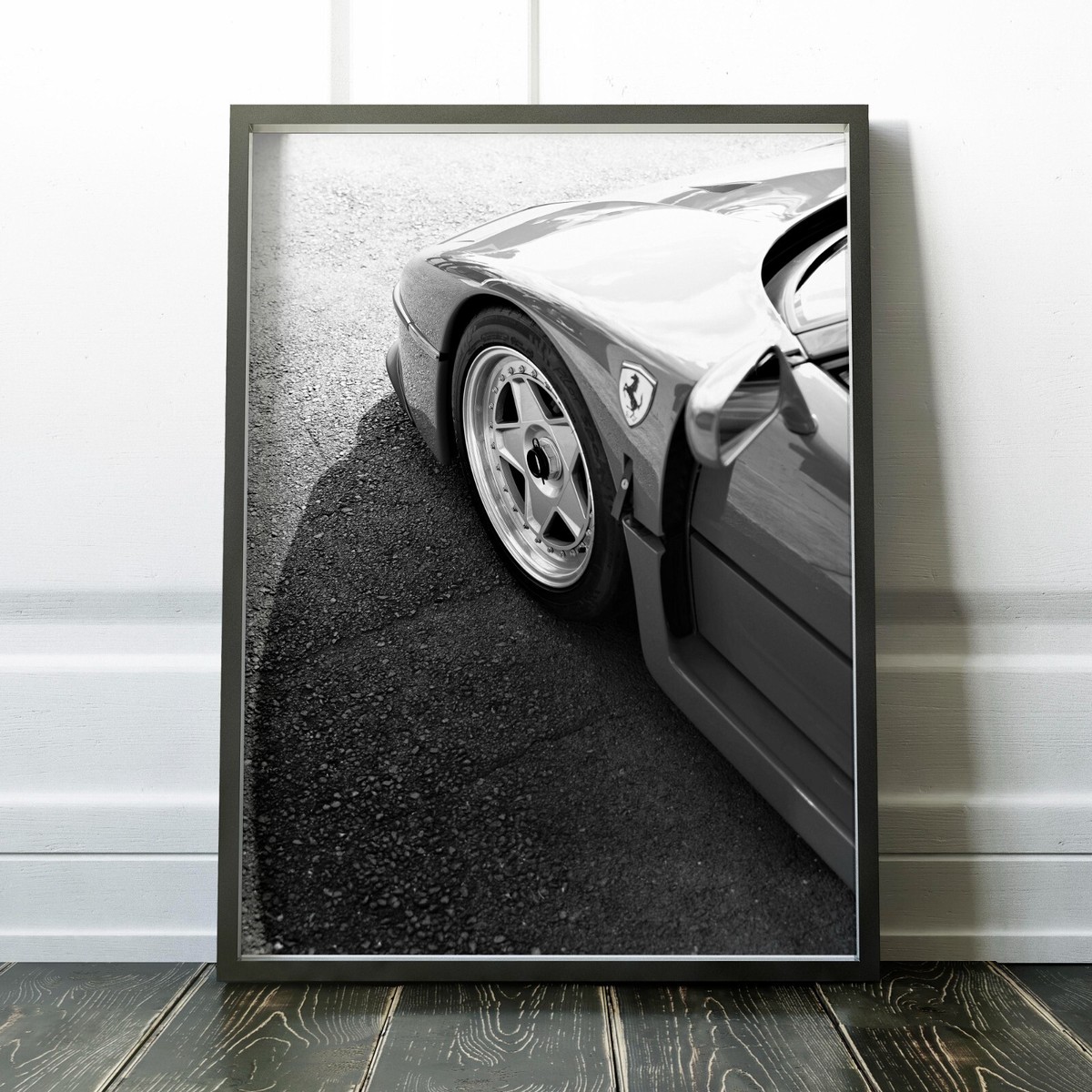 Ferrari F40 ART 151 ブラック Ferrari F40 Poster, Black and White Ferrari Wall Art, Supercar