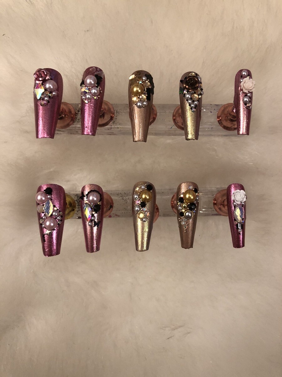 ネイルセット\( ˆoˆ )/！ Z Nails! Gorgeous set of Handcrafted Press on Nails | eBay