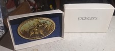 Beautiful Vintage Crowley's ELK Belt Buckle USA Free Shipping