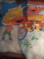 Sesame Street LOT 4 2 Fitted Twin Sheets 2 Pillow Cases Big Bird Elmo Cookie