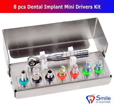 Zahnimplantat Mini Schraubendreher Kit Universal Ratschenschlüssel Sechskantschrauben 8-teilig CE UK