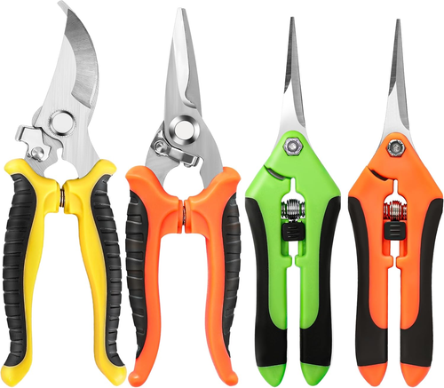 4 Pack Garden Pruning Shears, Stainless Steel Garden Shears, Gardening Shears, G