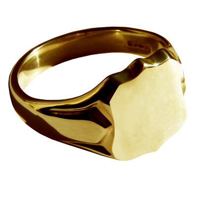 Schwere Schild-Siegelringe 9 kt massiv Gelbgold 14 x 12 mm UK punziert maßgeschneidert
