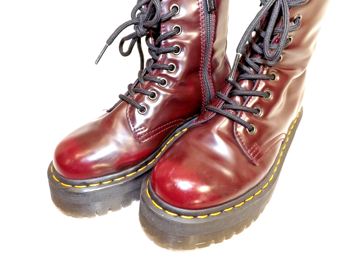 Dr. Martens DOCS V JADON II Platform Boots Cherry Red VEGAN