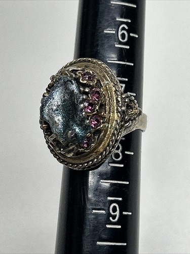Centrotavola vintage vittoriano design fuso con anello strass viola - Foto 11 di 15