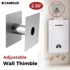 CAMPLUX 2.36 in. Adjustable Wall Thimble Stainless Steel for Indoor Water Heater
