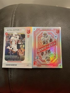 2024 Donruss Elite Xavier Worthy Rookie On Deck + Extra Edition Holo SP NMINT