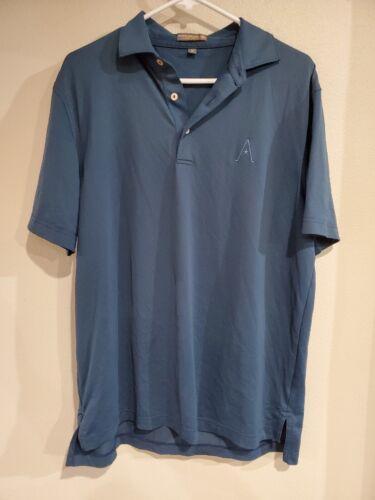  Peter Millar Summer Comfort Blue Polo Golf Shirt Medium  - Afbeelding 1 van 5