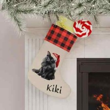 Love Black cat Christmas stocking, cute Black cat Xmas Stocking Gift