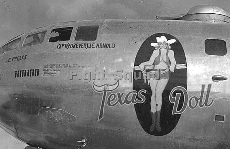 WW2 Picture Photo B-29 Superfortress Texas Doll PinUp Bomber