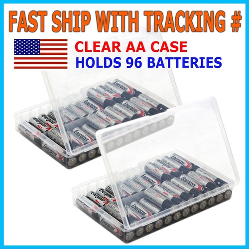 Clear AA/AAA Plastic Battery Storage Holds 96