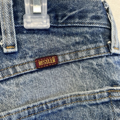 Vintage Rustler Jeans Men 34x32 Straight Regular Whiskered Denim Pants - Picture 4 of 9