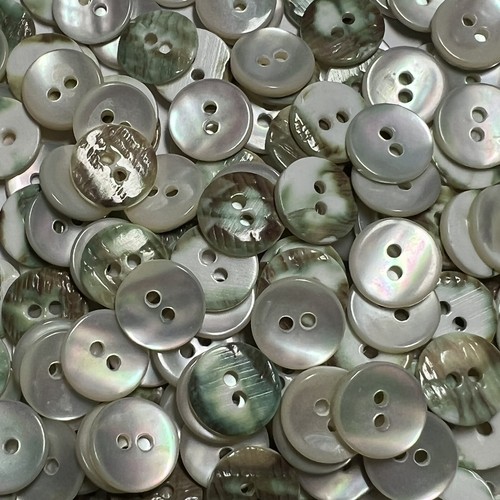 Japanese Natural Oyster Shell Shirting Buttons Green Back 8mm 9mm 11mm 13mm 2h - Picture 8 of 12